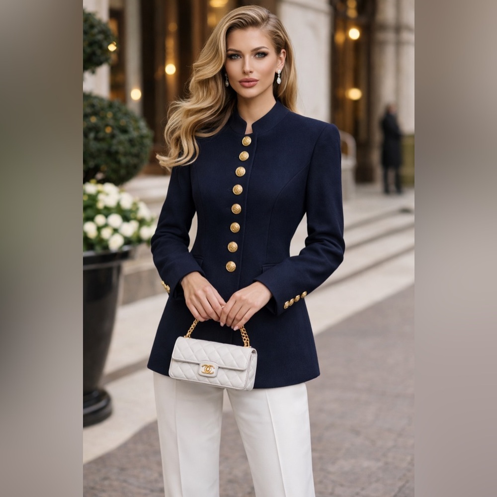 Ralph Lauren Military Blue Blazer with Gold Buttons
